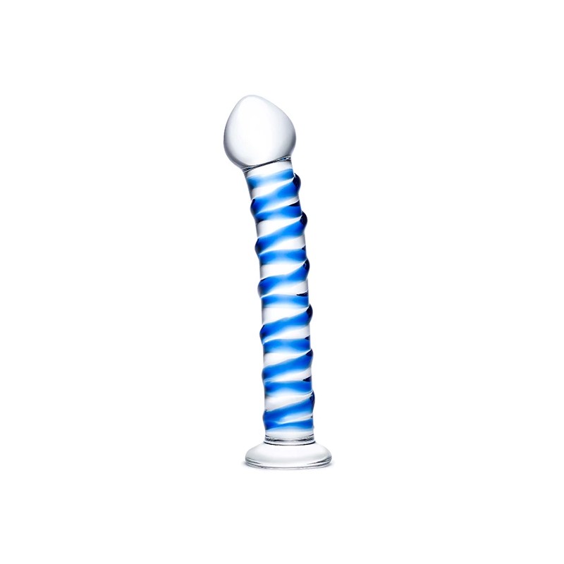 Szklane dildo - Glas Blue Spiral